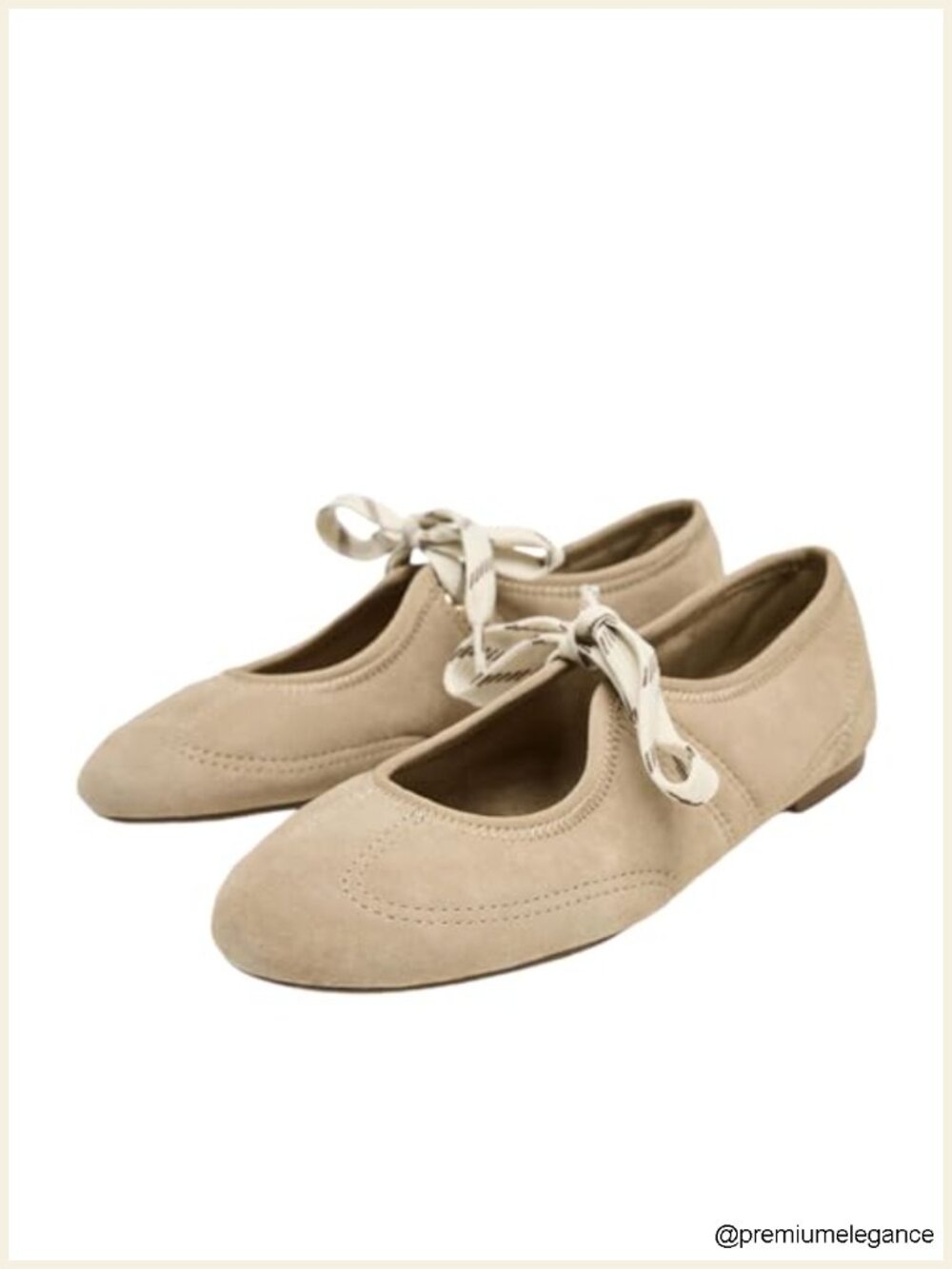 Suede Bow Ballet Flats for Women, Mary Jane Lace-Up Flats, Comfortable Work